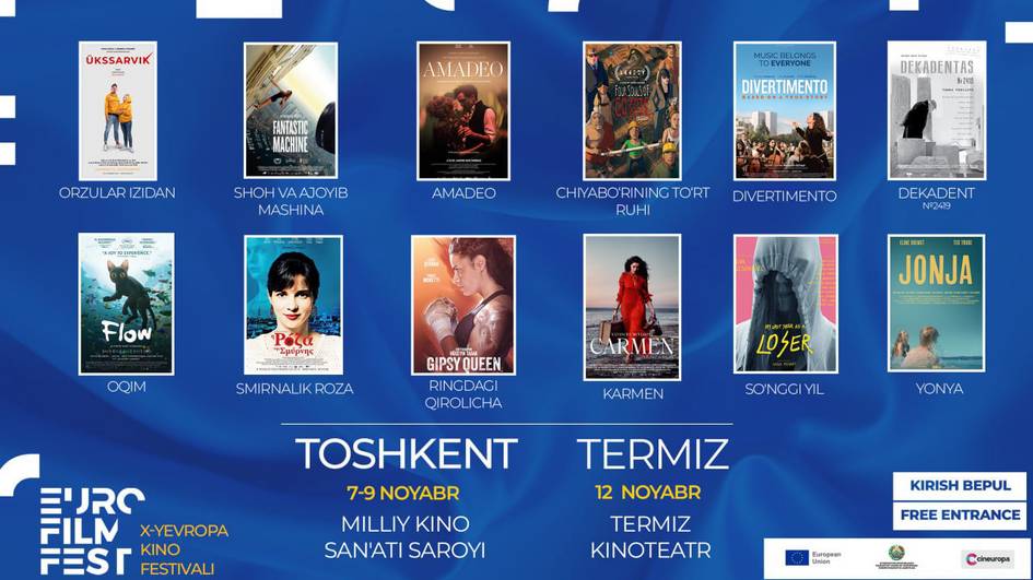 Toshkentda Yevropa kinolari kuni bo‘lib o‘tadi